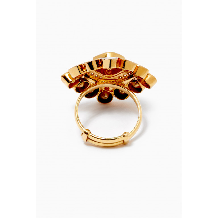 M's Gems - Khushi Diamond Adjustable Ring in 18kt Yellow Gold