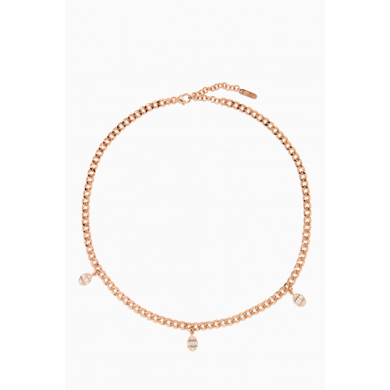 Samra - Quwa Diamond Necklace in 18kt Rose Gold