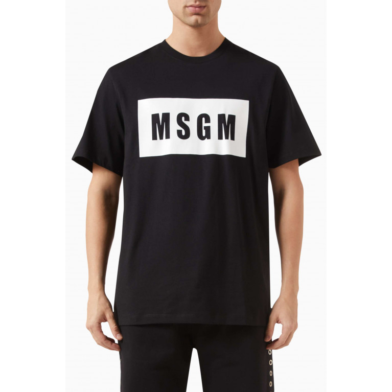 MSGM - Logo Patch T-shirt in Jersey Black