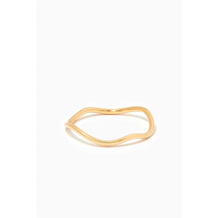 The Alkemistry - Aria Plain Wave Ring in 18kt Yellow Gold