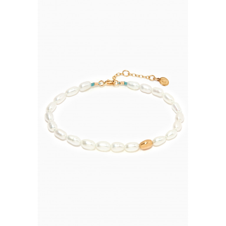 The Alkemistry - Vianna Bracelet with Large Pearls in 18kt Yellow Gold