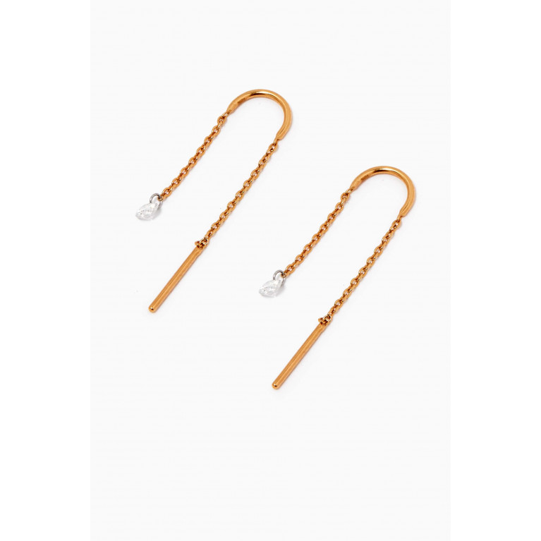 The Alkemistry - Aria Threader Earrings with Diamond in 18kt Yellow Gold
