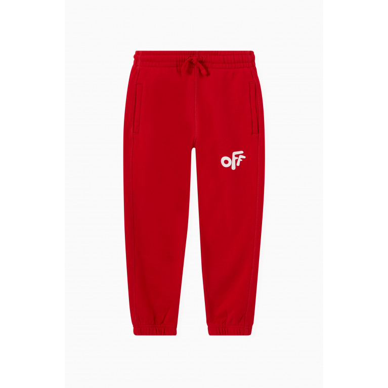 Off-White - Rounded Logo Sweatpants in Cotton Jersey Red