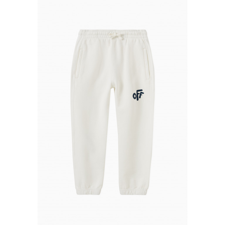 Off-White - Rounded Logo Sweatpants in Cotton Jersey White