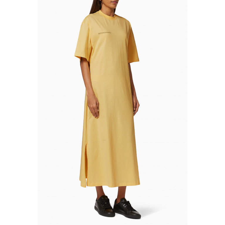 Pangaia - Lightweight Organic Cotton Long T-shirt Dress Buttercup Yellow
