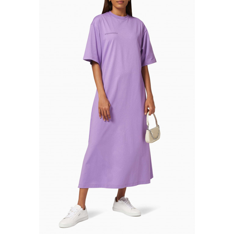 Pangaia - Lightweight Organic Cotton Long T-shirt Dress Iris