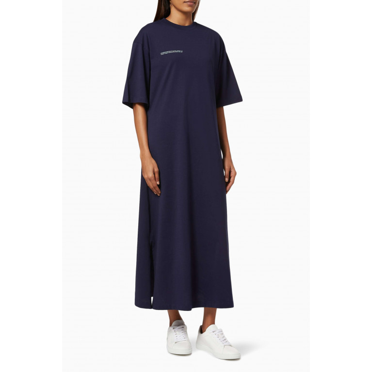 Pangaia - Lightweight Organic Cotton Long T-shirt Dress Navy
