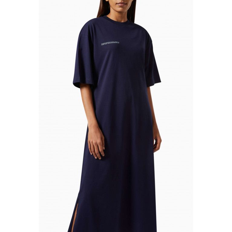 Pangaia - Lightweight Organic Cotton Long T-shirt Dress Navy