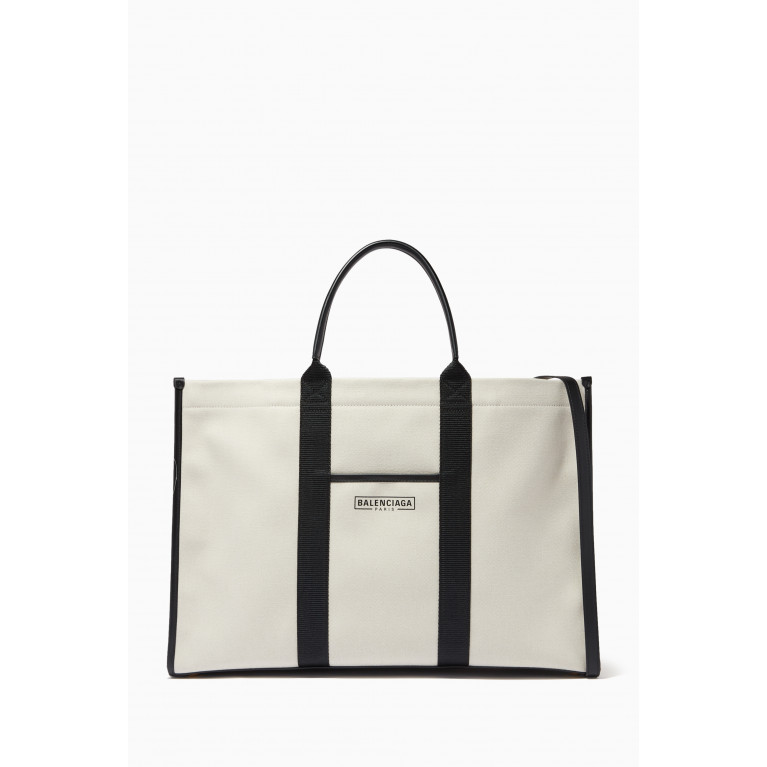 Balenciaga - Hardware Large Bag in Cotton Canvas Neutral