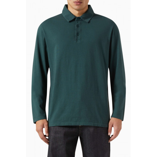 Vince - Longsleeved Polo in Cotton
