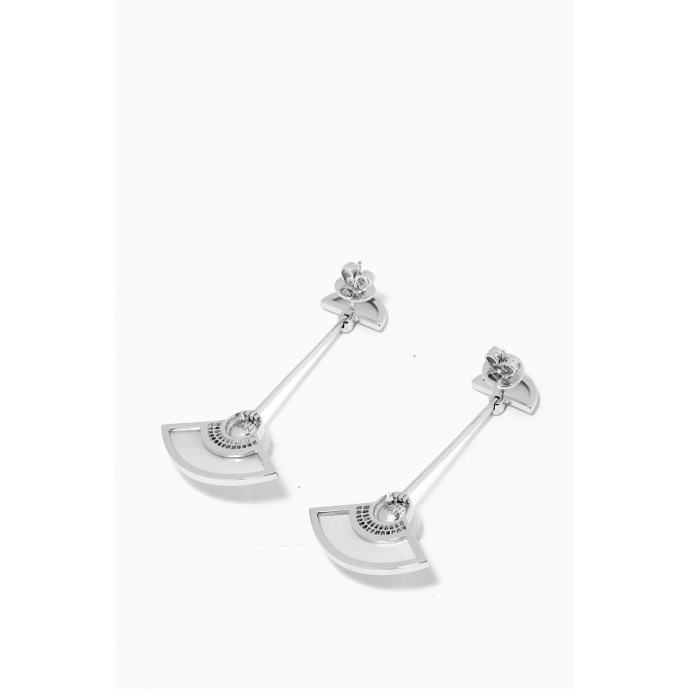 Robert Wan - Muse Pearl Hanging Earrings with Diamonds in 18kt White Gold
