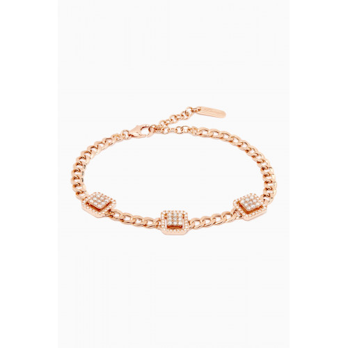 Samra - Quwa Square Diamond Bracelet in 18kt Rose Gold