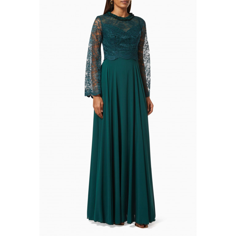 NASS - Lace Long Sleeve Dress Green
