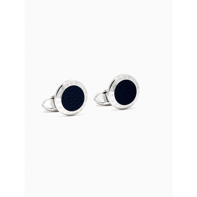 Dunhill - Cadogan AD Coin Cufflinks in Sterling Silver & Leather