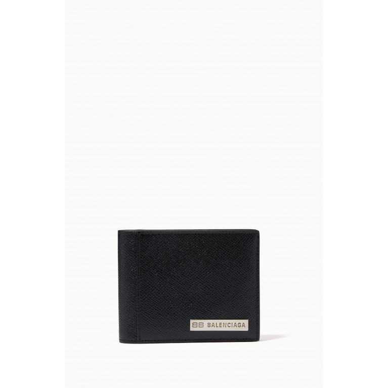 Balenciaga - Plate Billfold Wallet in Matte Textured Calfskin