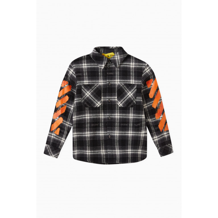 Off-White - Check Logo Shirt in Cotton Blend