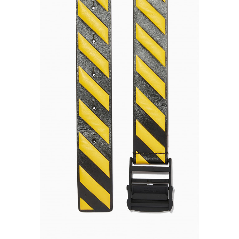 Off-White - Diagonal Hybrid Industrial Belt in Leather Yellow