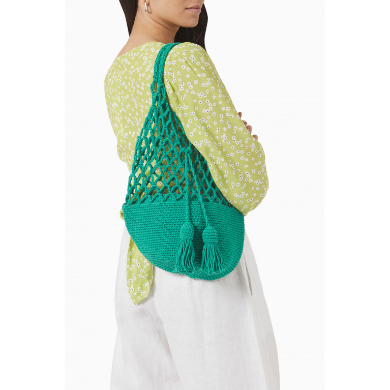 Cooperative Studio - Net Medium Tote Bag in Cotton Crochet Green