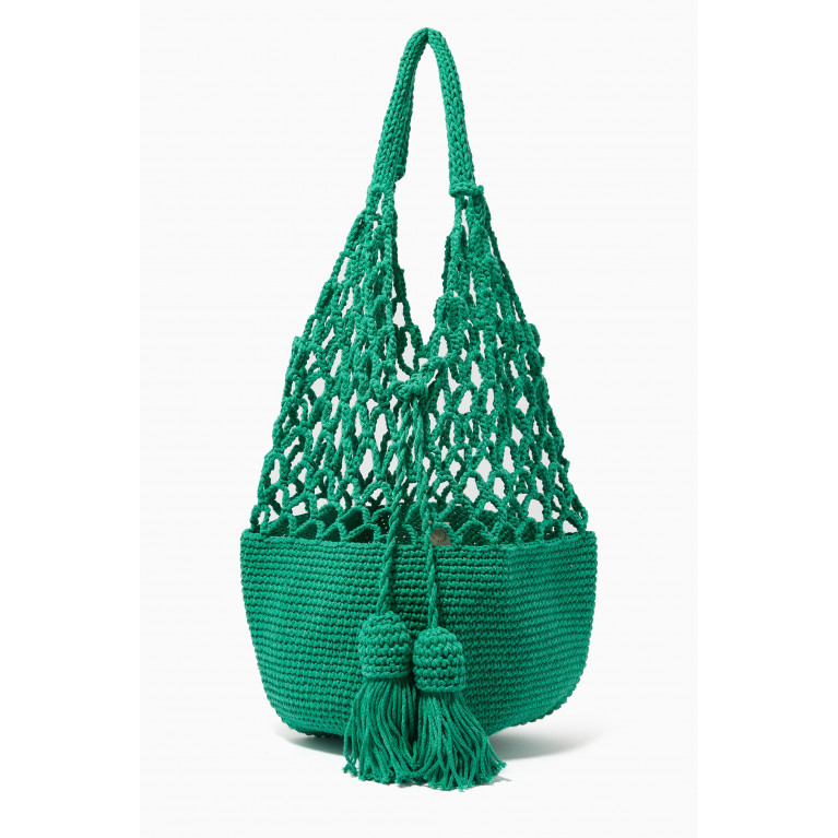 Cooperative Studio - Net Medium Tote Bag in Cotton Crochet Green