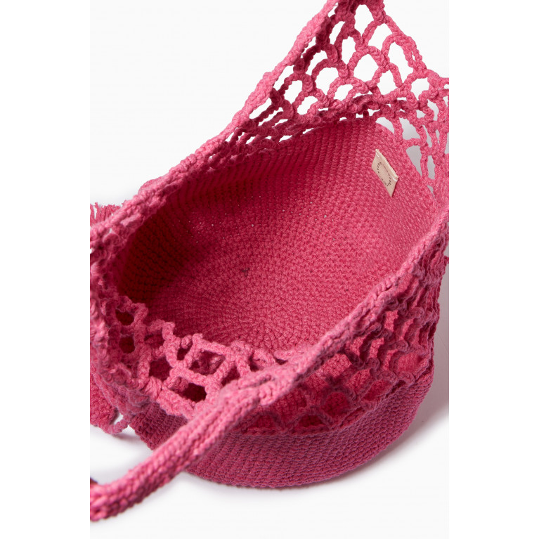 Cooperative Studio - Net Medium Tote Bag in Cotton Crochet Pink