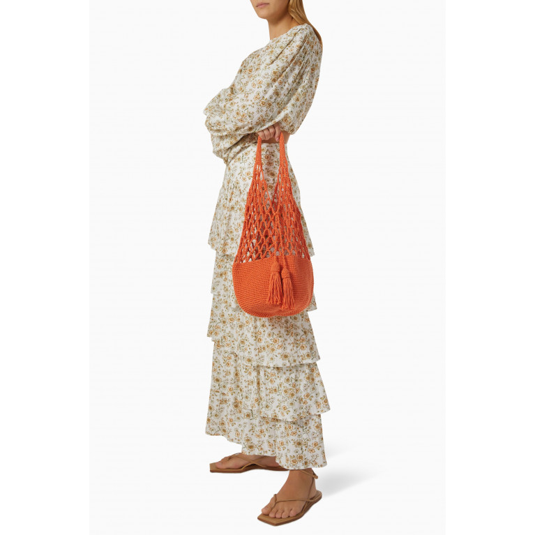 Cooperative Studio - Net Medium Tote Bag in Cotton Crochet Orange