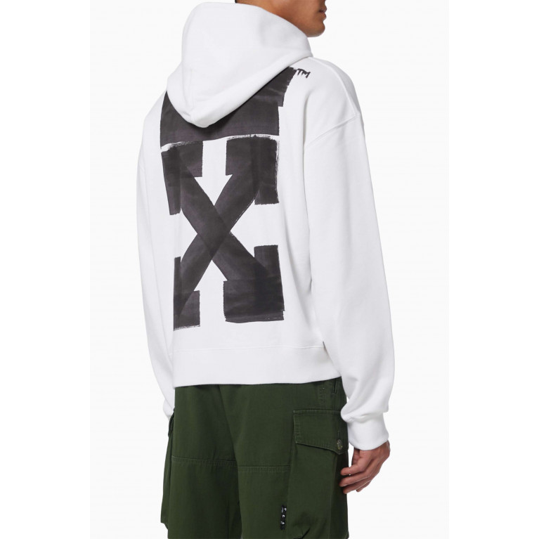 Off-White - Jumbo Marker Arrows Oversized Hoodie in Cotton Terry White