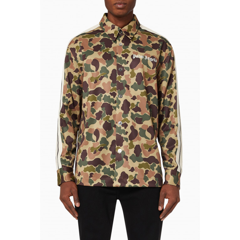 Palm Angels - Camo Track Shirt in Technical Fabric