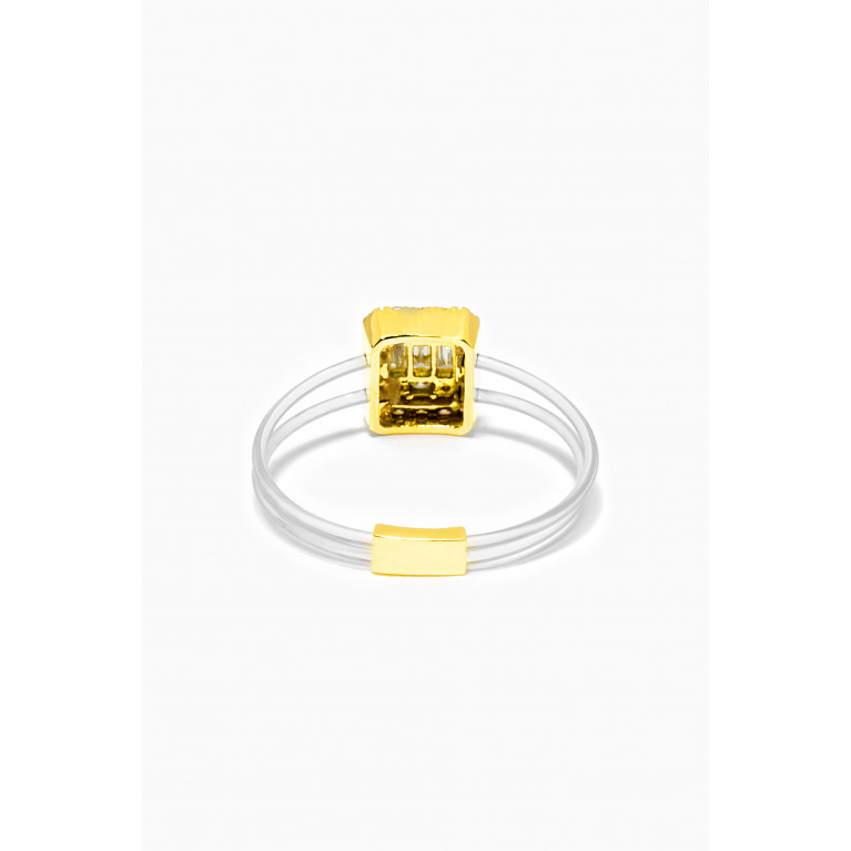 Aquae Jewels - Ariane Floating Ring with Diamonds in 18kt Yellow Gold Yellow