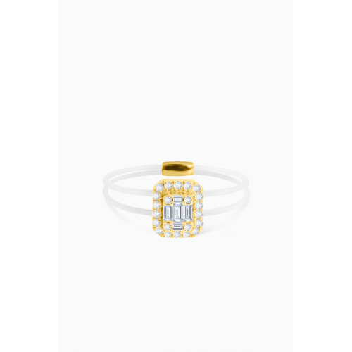 Aquae Jewels - Ariane Floating Ring with Diamonds in 18kt Yellow Gold Yellow