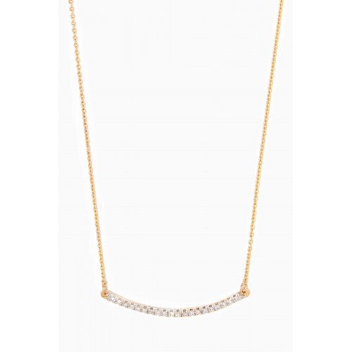STONE AND STRAND - Tiny Pave Diamond Curve Bar Necklace in 10kt Yellow Gold