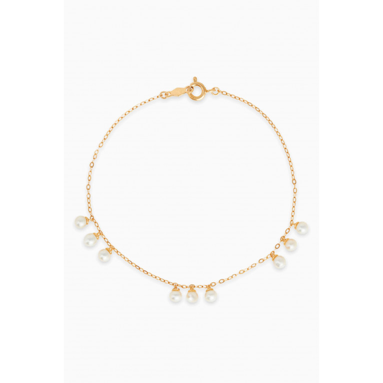 STONE AND STRAND - Pearly Charm Bracelet in 10kt Yellow Gold