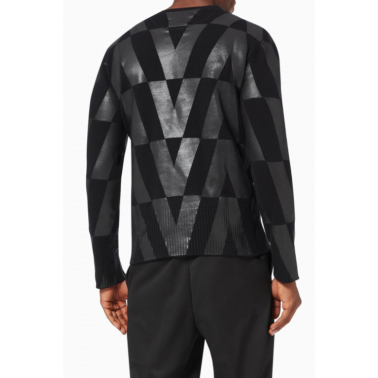 Valentino - Macro Optical Valentino Print Sweater in Wool