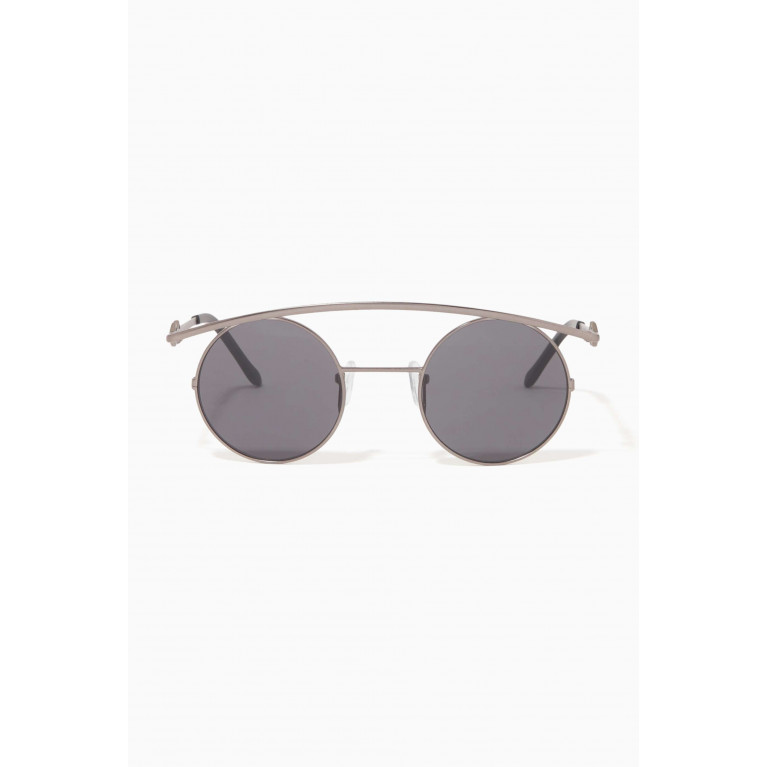 Karen Wazen - Retro XL Round Sunglasses in Metal