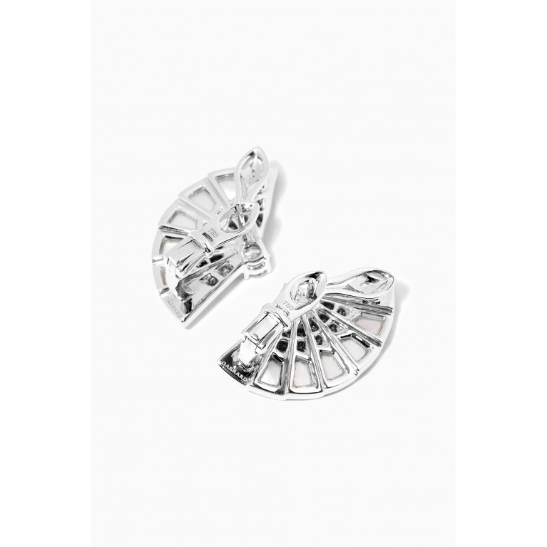 Garrard - Fanfare Symphony White Mother of Pearl Earrings with Diamonds in 18kt White Gold