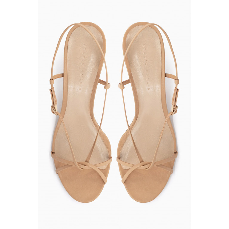 Studio Amelia - Entwined 70 Strappy Sandals in Nappa Neutral