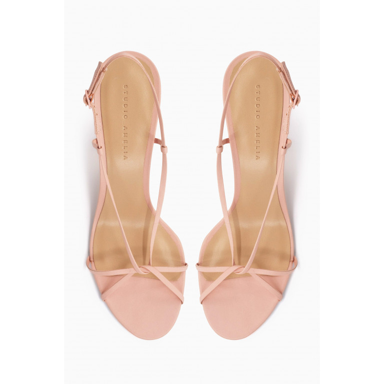 Studio Amelia - Entwined 70 Strappy Sandals in Nappa Pink
