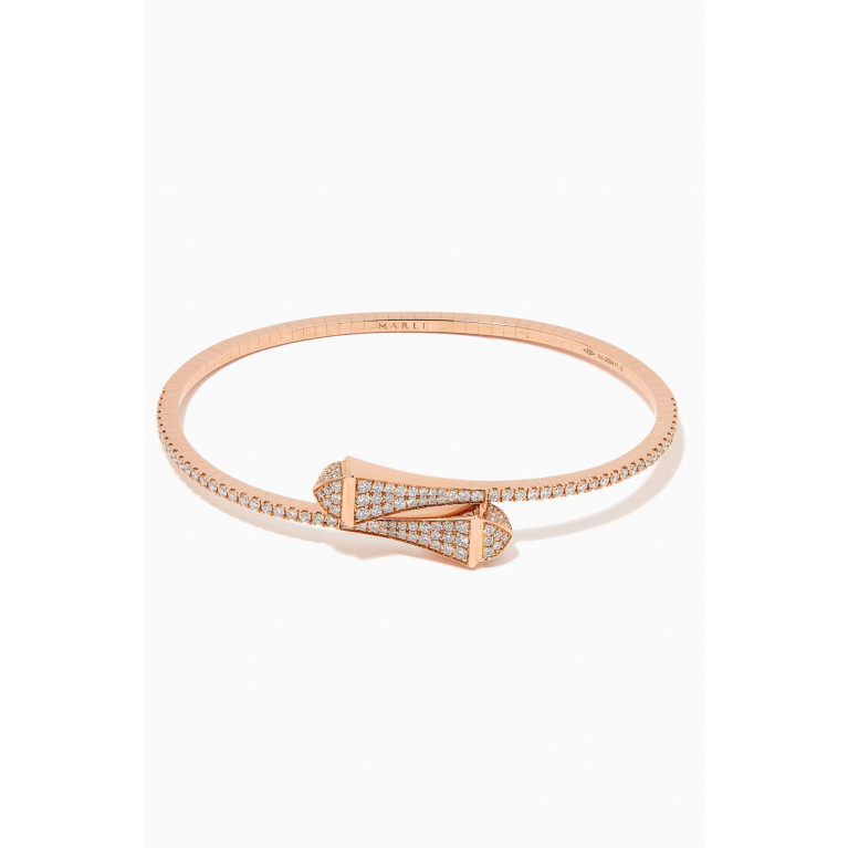 Marli - Cleo Full Diamond Midi Slip-on Bracelet in 18kt Rose Gold