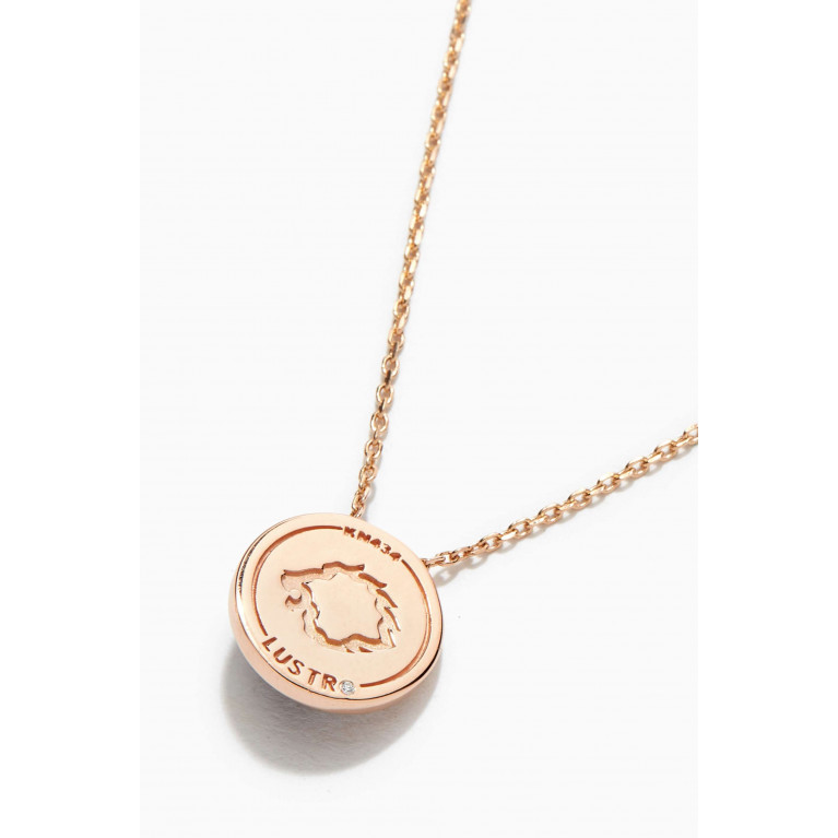Lustro Jewellery - CODA di LEONE Necklace with Black Onyx & Diamond in 18kt Rose Gold, Small