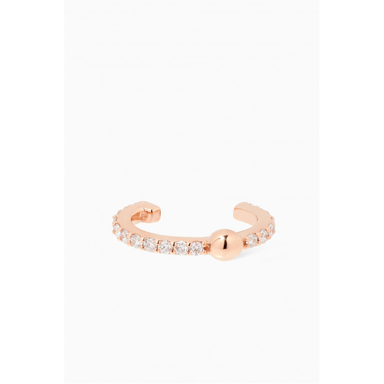 Lustro Jewellery - LANCIA Single Ear Cuff with Diamonds in 18kt Rose Gold