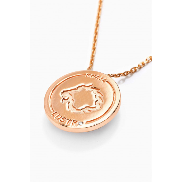 Lustro Jewellery - CODA di LEONE Necklace with Mother of Pearl & Diamond in 18kt Rose Gold, Small