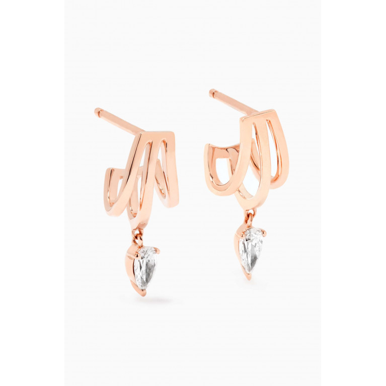 Lustro Jewellery - LUSSO Earrings with Diamonds in 18kt Rose Gold
