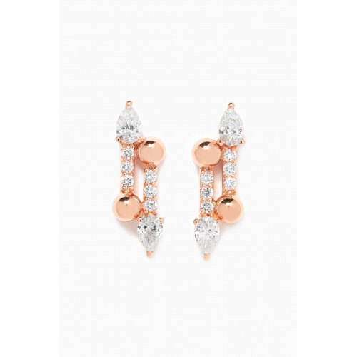 Lustro Jewellery - LANCIA Earrings with Diamonds in 18kt Rose Gold