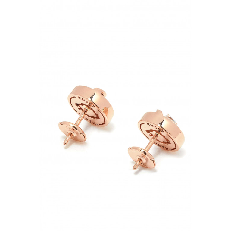 Lustro Jewellery - CODA di LEONE Earrings with Red Agate & Diamonds in 18kt Rose Gold
