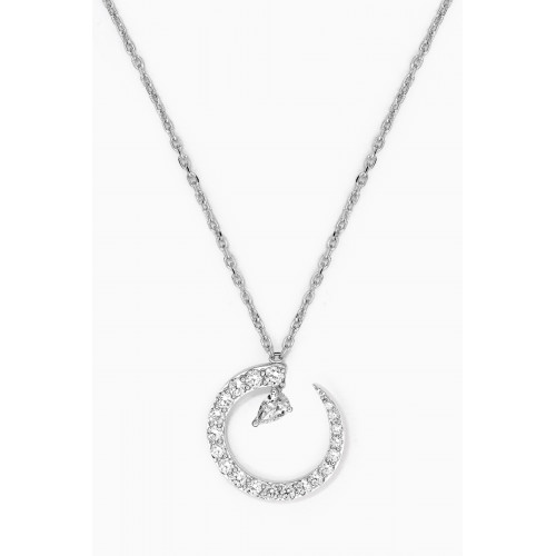 Lustro Jewellery - LUSSO Necklace with Diamonds in 18kt White Gold