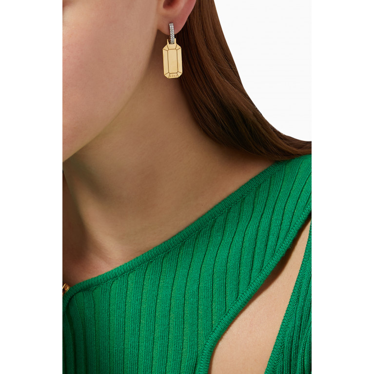 Eera - Small Single Tokyo Earring in 18kt White & Yellow Gold Yellow