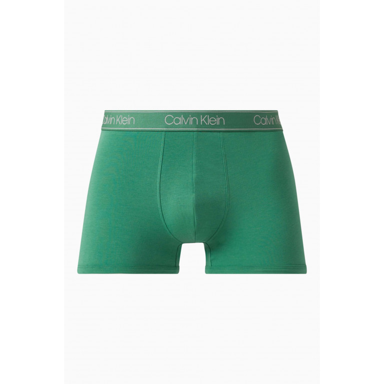 Calvin Klein - Logo Trunks in Cotton Jersey Green