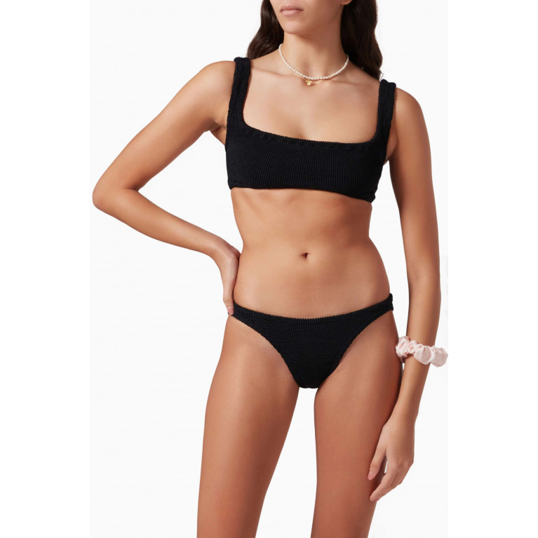 Hunza G - Xandra Bikini in Crinkle Nylon Blend Black