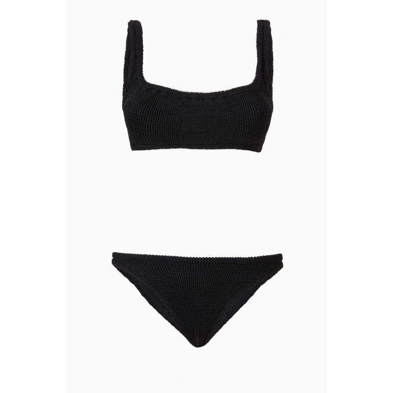 Hunza G - Xandra Bikini in Crinkle Nylon Blend Black