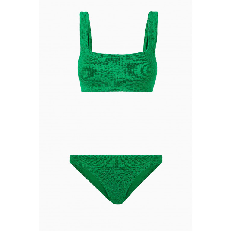 Hunza G - Xandra Bikini in Crinkle Nylon Blend Green