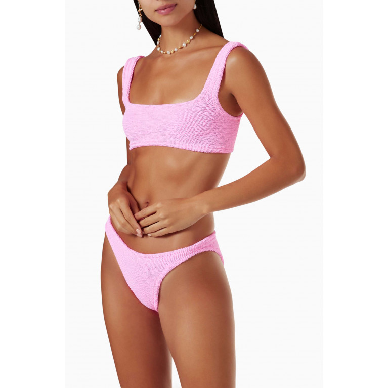 Hunza G - Xandra Bikini in Crinkle Nylon Blend Pink